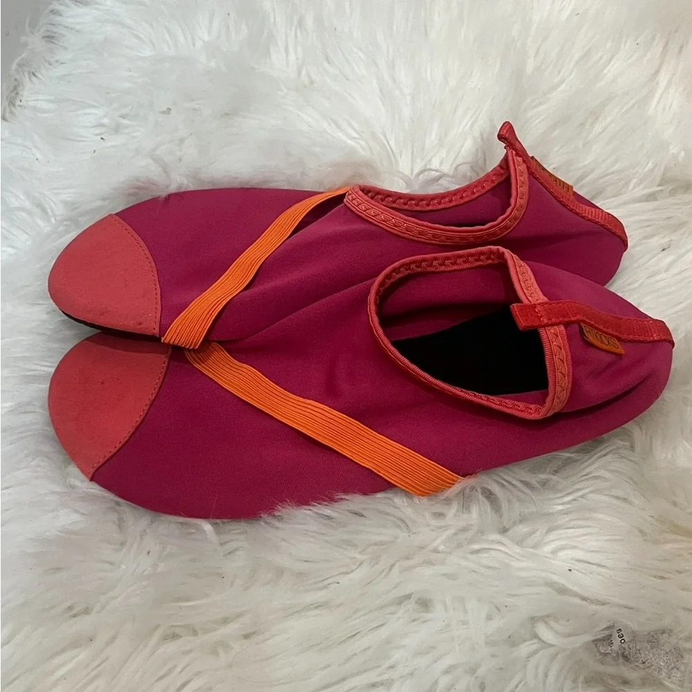 FITKICKS PINK/ORANGE ELASTIC SHOES SIZE Large YOGA SHOES - Picture 7 of 7
